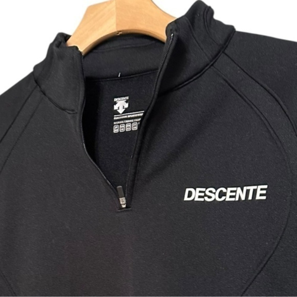 Descente Women's Size 10 Black White 1/4 Zip Fleece Pullover Activewear Top